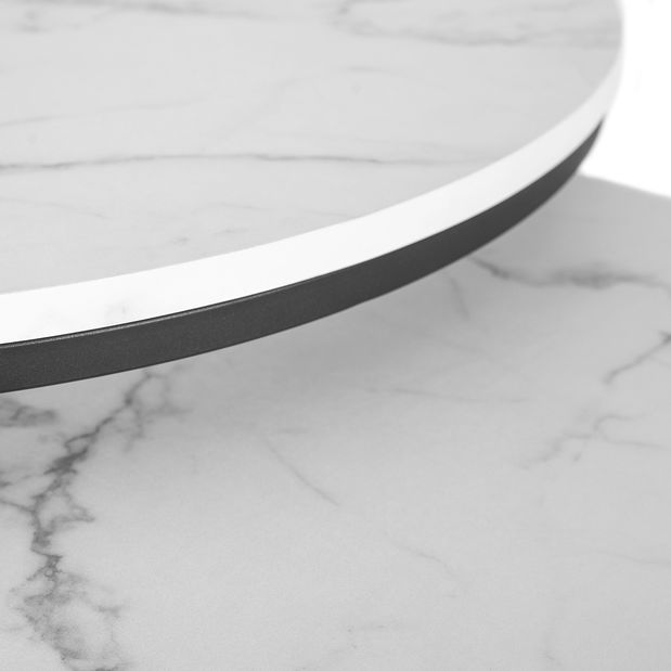 Set 2 konferenčních stolků Delito Max (mramor bílý + černá)