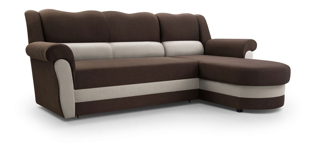 Rohová sedacia súprava Burdur (tmavohnědá + béžová) (P)
