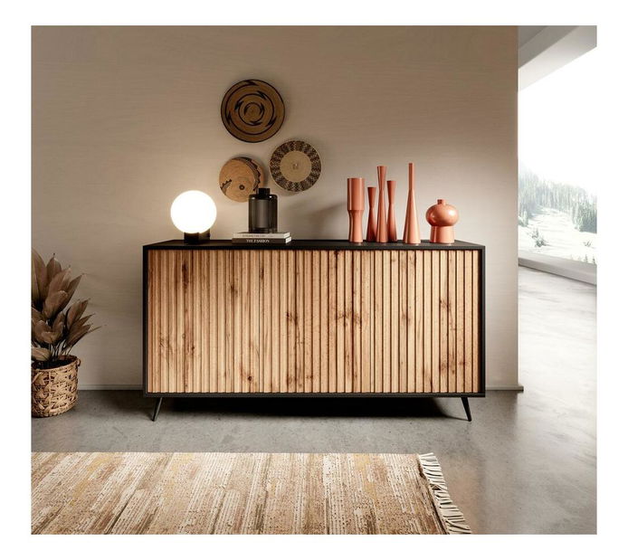 Skříňka Biel B2 (černá + dub wotan) *výprodej