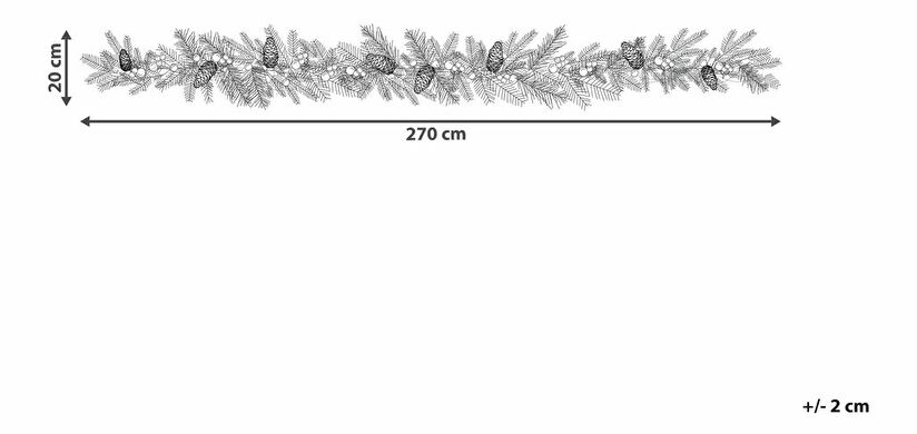 Vánoční girlanda 270 cm Thorfinn (zelená) (s osvětlením)