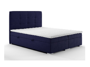 Boxspring postel 140 cm Loty (tmavě modrá) (s úložným prostorem)