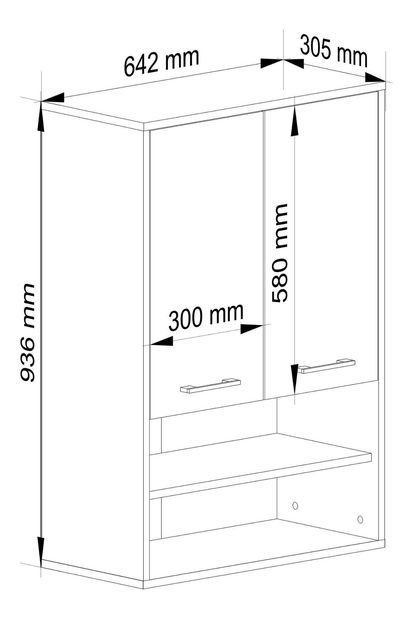 Závěsná koupelnová skříňka Farid TYP 7 (dub sonoma + bílá)