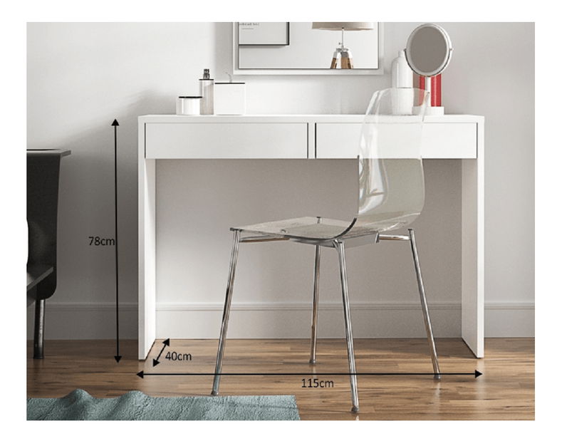 Toaletní stolek Violet (bílá)