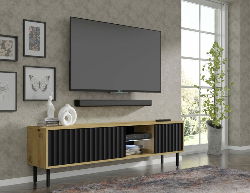 TV stolek/skříňka 156 Vinear (dub artisan + černá)