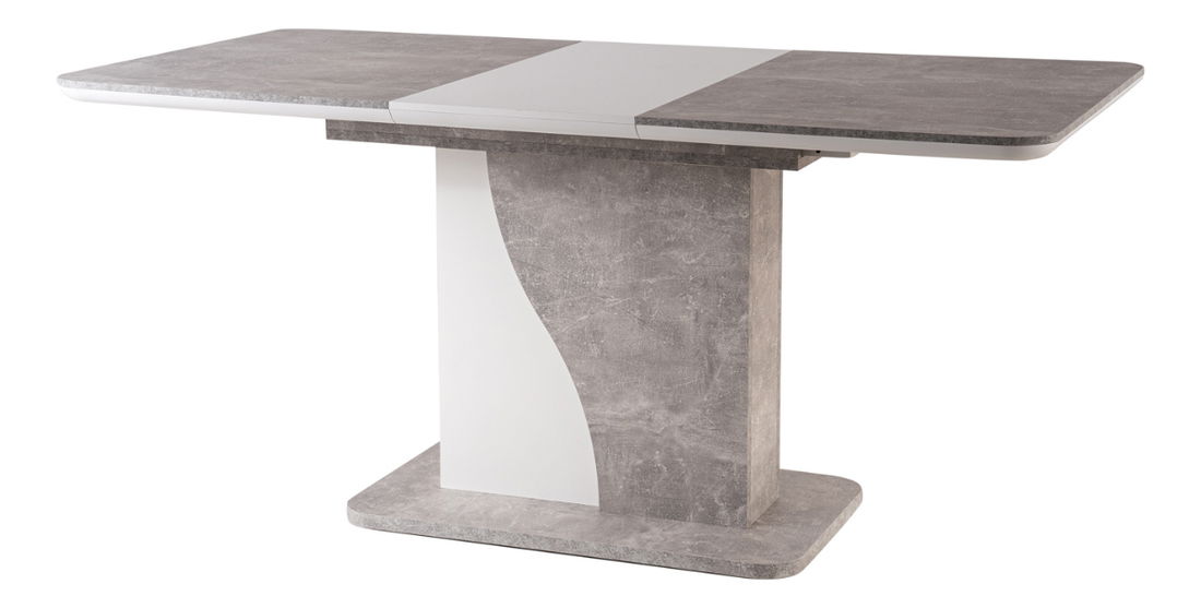 Rozkládací jídelní stůl 120-160 cm Suzette (bílá + šedá) (pro 4 až 6 osob)