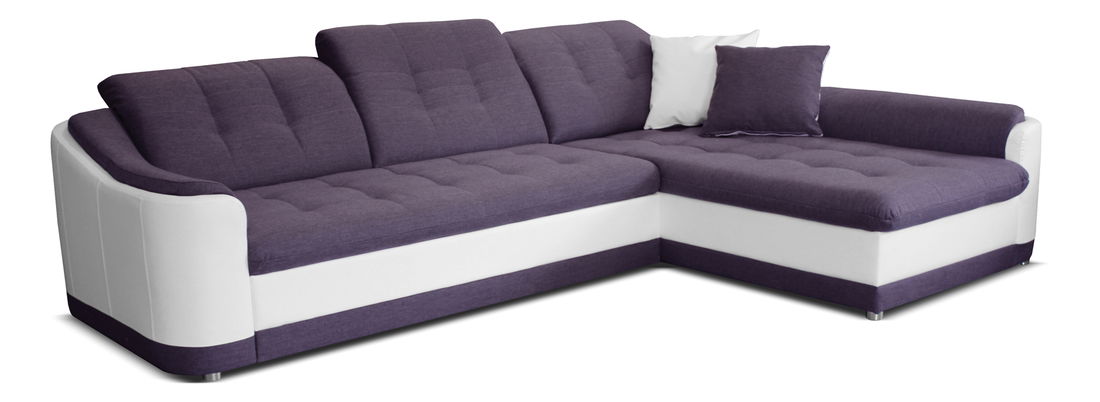 Rohová sedací souprava Bray L 2F+L (fialová + bílá) (P)