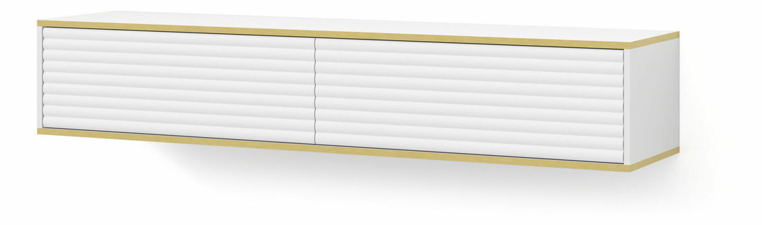 TV skříňka/stolek 180 Subba (bílá + zlatá)