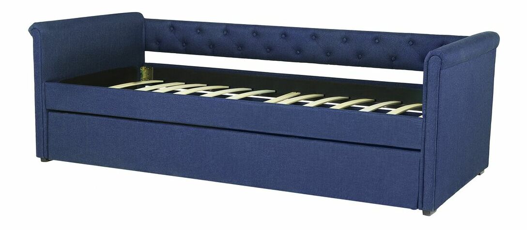 Rozkládací postel 90 cm LISABON (s roštem) (modrá)