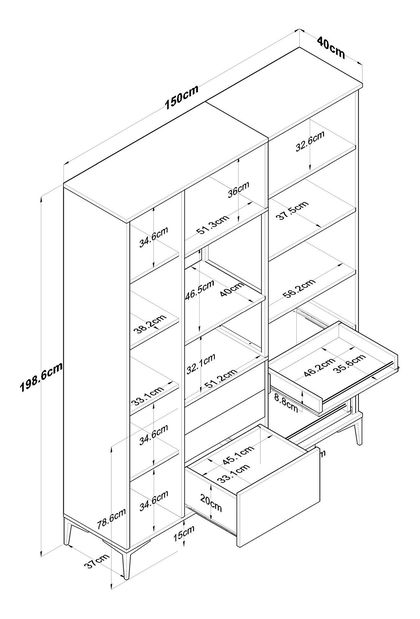 Set kuchyňských skříněk Jenaretta 31 (bílá + černá)