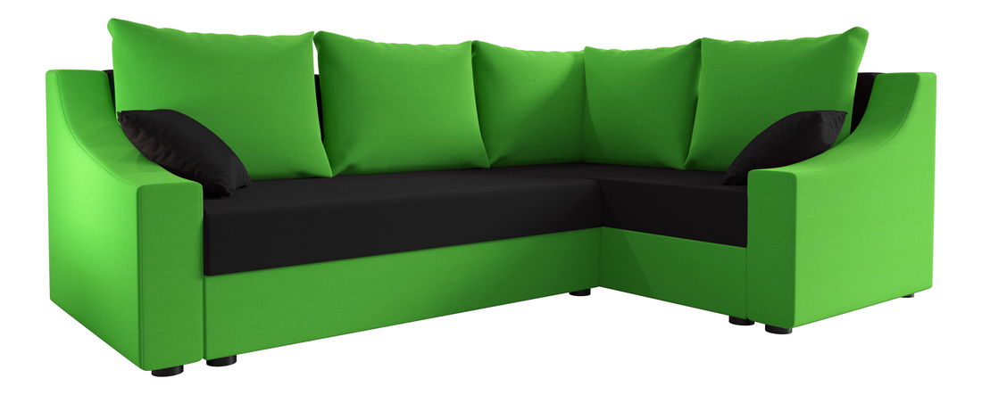 Rohová sedací souprava Opal Plus (zelená + černá) (P)