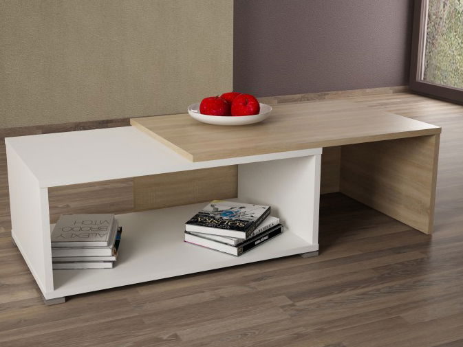 Konferenční stolek Dron (dub sonoma + bílá) *bazar
