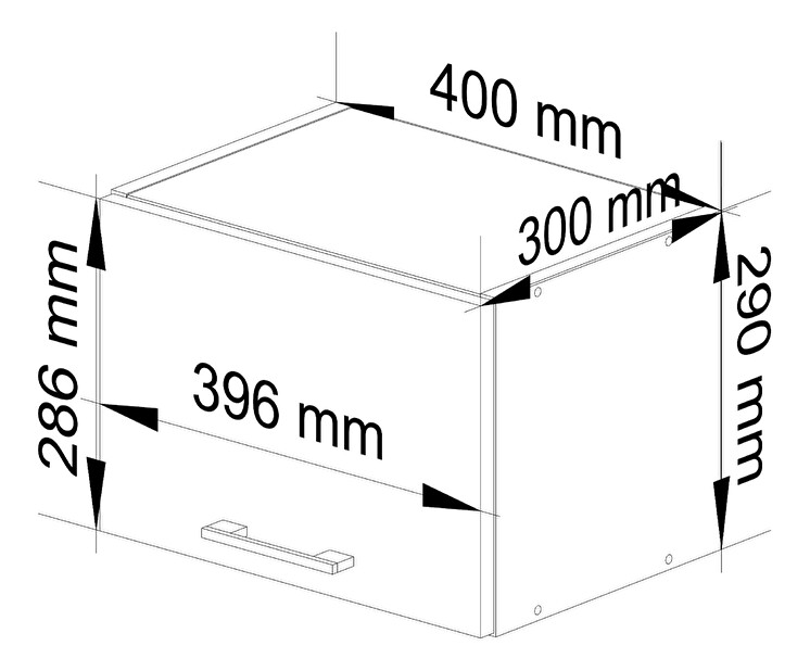 Horní kuchyňská skříňka Ozara W40 G1 (bílá)