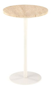 Příruční stolek Terazzo (travertin + bílá)