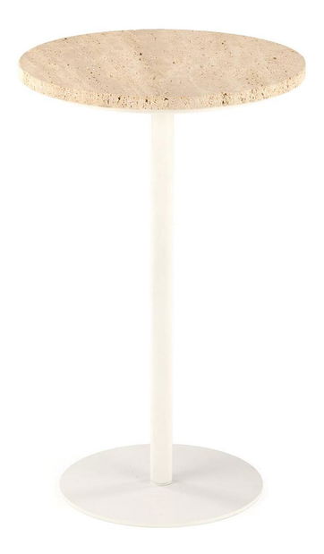 Příruční stolek Terazzo (travertin + bílá)