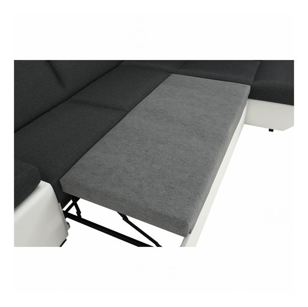 Rohová sedací souprava Akron bílá + tmavošedá (P)