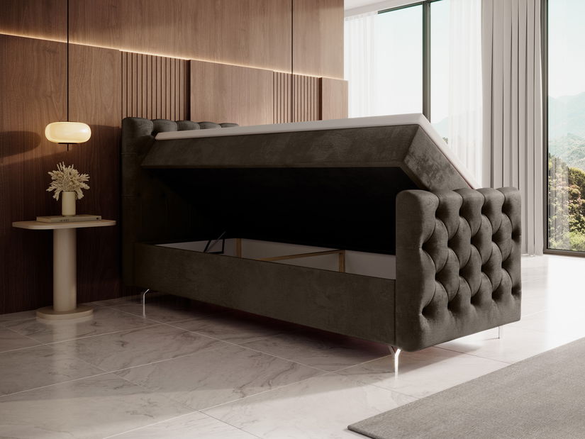 Jednolůžková postel 80 cm Clinton Bonell (hnědá) (s roštem, s úl. prostorem)