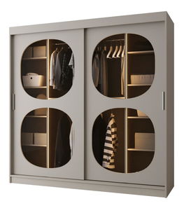 Šatní skříň 200 cm Boomer 2 (kašmír) (s osvětlením)