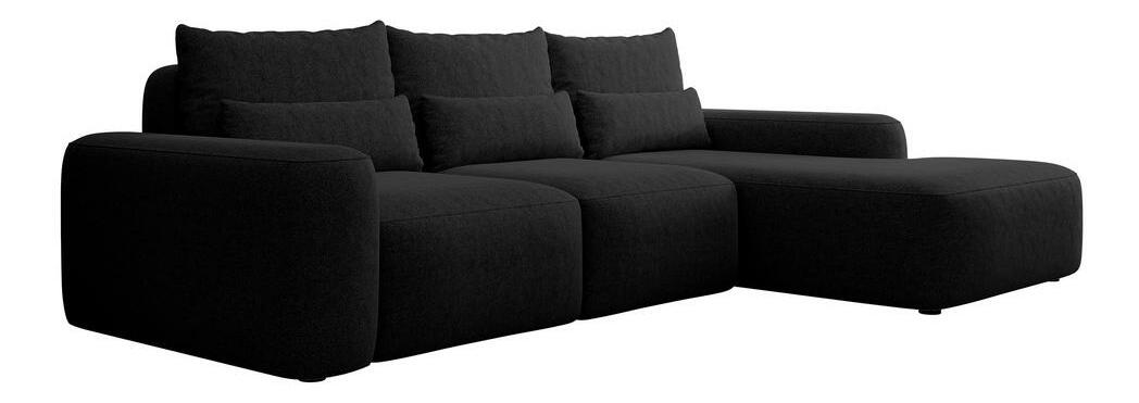 Rohová sedací souprava Carlito (P) (černá + černá)