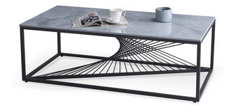 Konferenční stolek Isaias (šedý mramor + černá)