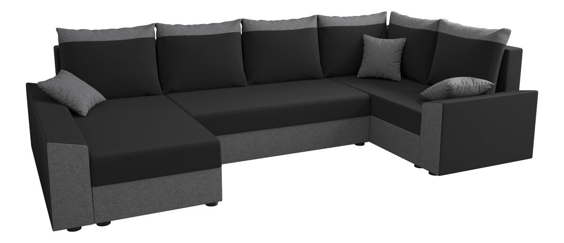 Rohová sedací souprava Paragon Long (šedá + černá) (P)