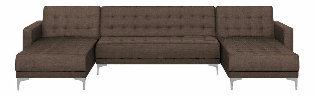 Rohová sedací souprava U ABERLADY (hnědá)