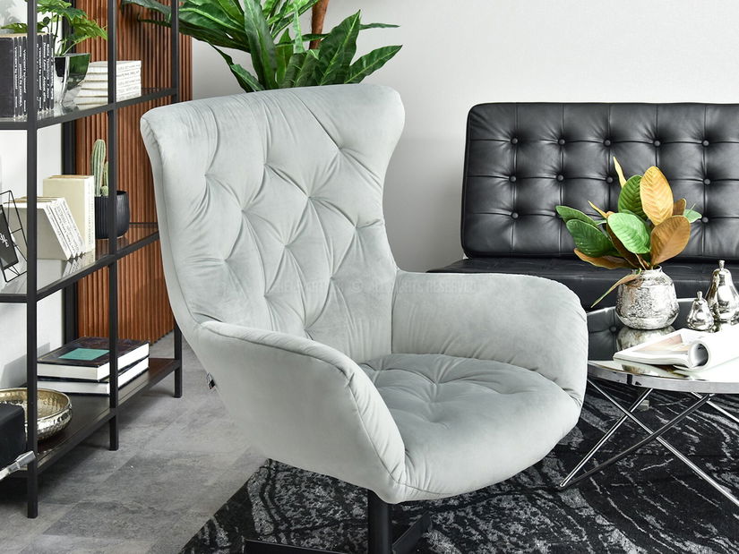 Křeslo Aaron (šedá + černá)