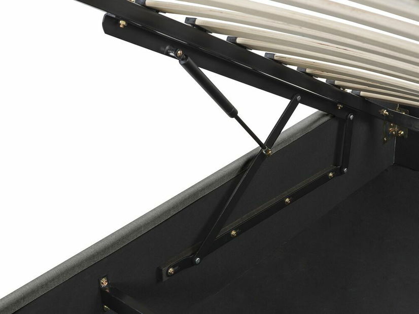 Manželská postel 160 cm DIJON (s roštem a úl. prostorem) (šedá)