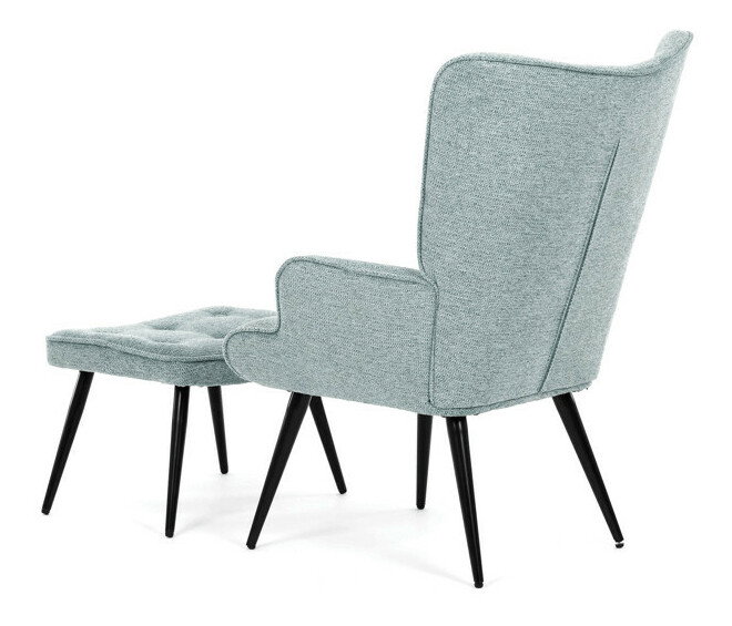 Křeslo s taburetkou Akitta (modrá)