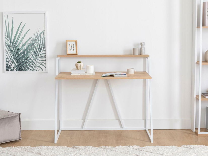 Psací stůl Nidupe 4 (dub safírový + bílá)