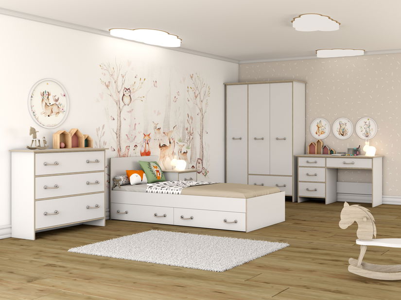 Regál Klaudia 01 (bílá + dub sonoma)