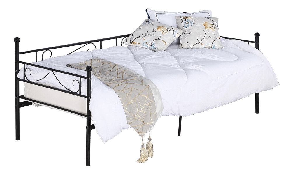 Jednolůžková postel 90 cm Rossa (s roštem) (černá)