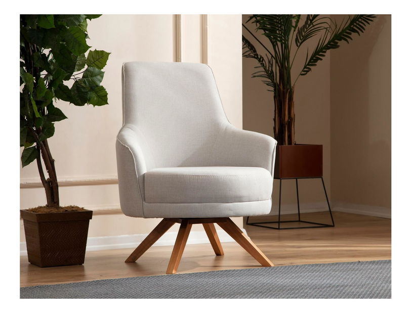 Křeslo Kapruna (krémová + ořech)