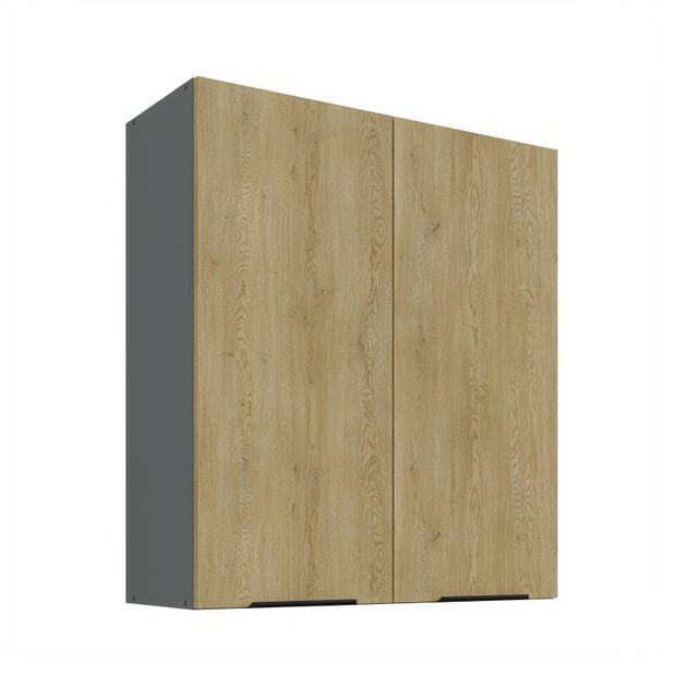 Horní kuchyňská skříňka Carminia 80 G-90 2F (dub cremona + antracit)