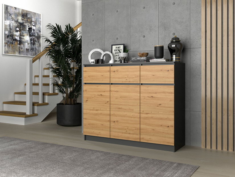 Komoda Musecalo 9 (antracit + dub artisan)