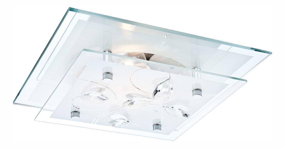 Stropní/nástěnné svítidlo Jasmina 40408 (moderní/designové) (chrom + opál)