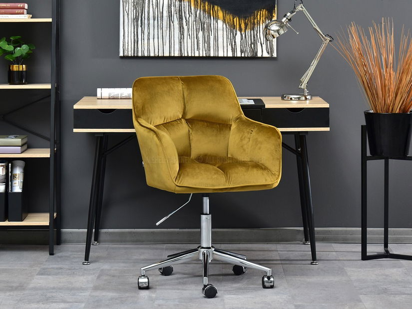 Křeslo Island (zlatá + chromová)