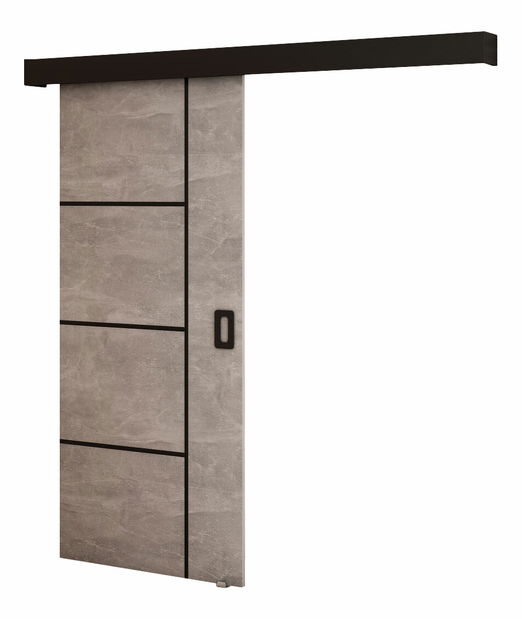Posuvné dveře 90 cm Bethany IV (beton + černá matná)
