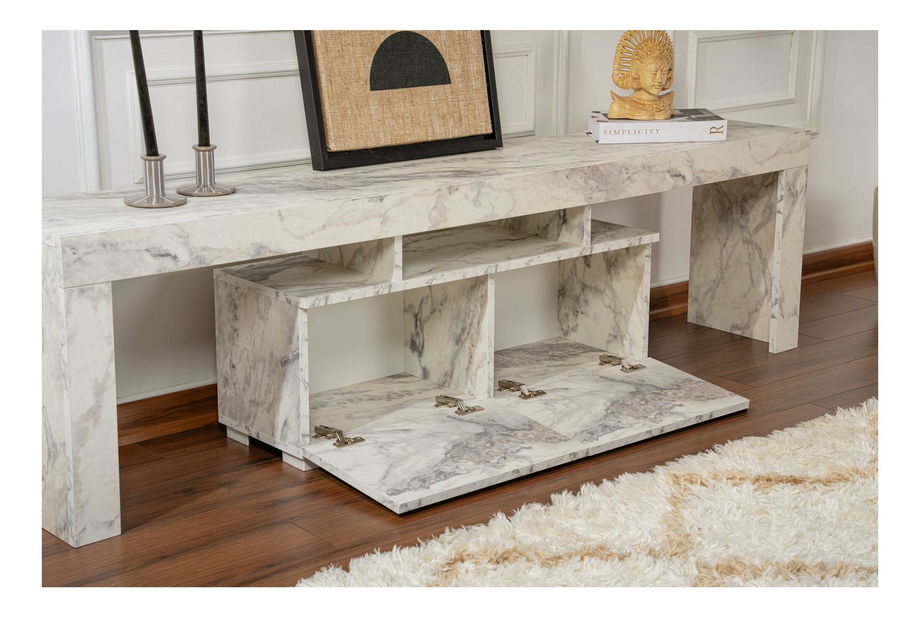 TV stolek/skříňka Endlava (fréziový mramor)