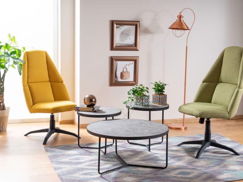 Set 3 ks. Konferenčních stolků Dania (šedá)