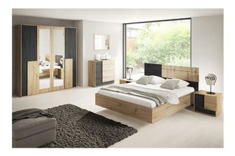 Ložnice Boreas (dub artisan + černá + borovice norská)