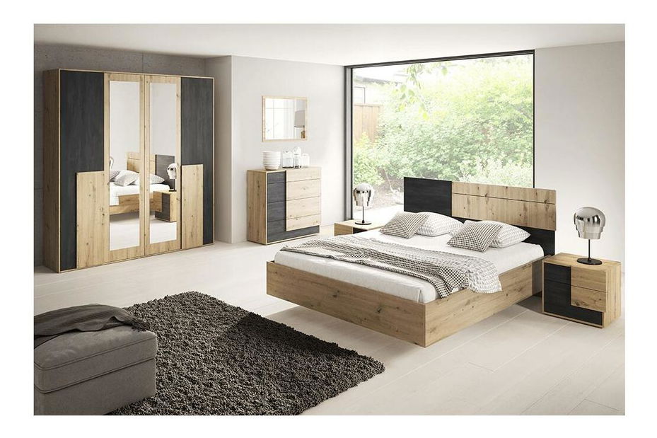 Ložnice Boreas (dub artisan + černá + borovice norská)