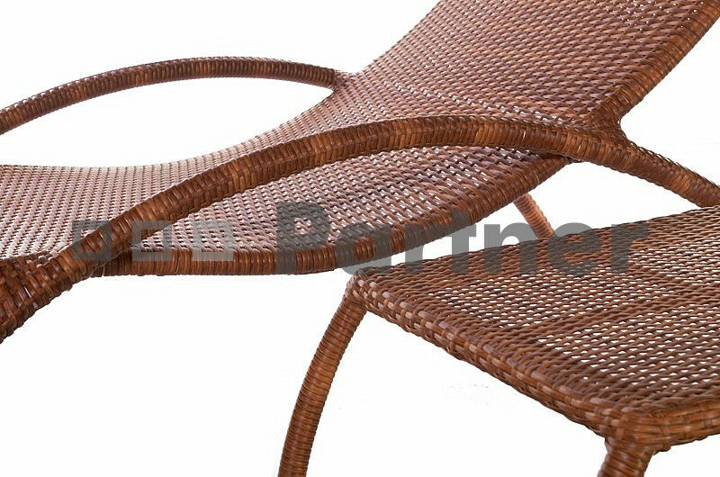 Zahradní lehátko + stolek Bade (um. ratan)