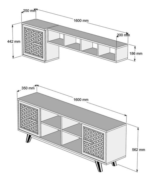 Obývací stěna Aysha (ořechová + krémová)