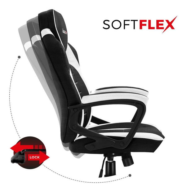 Herní křeslo Fusion 2.5 (černá + bílá)