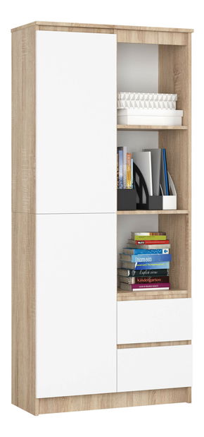 Knihovna Resolvverse (dub sonoma + bílá)