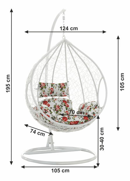 Houpačka Mitafy (bílá + šedá + šedá)