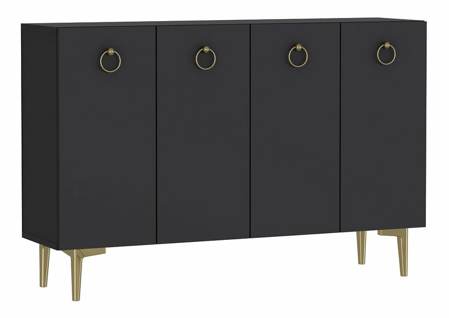 Skříňka Ilaya (bílá + stříbrná)