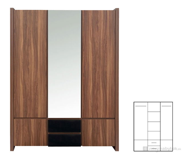 Šatní skříň BRW Venom SZF5D2S