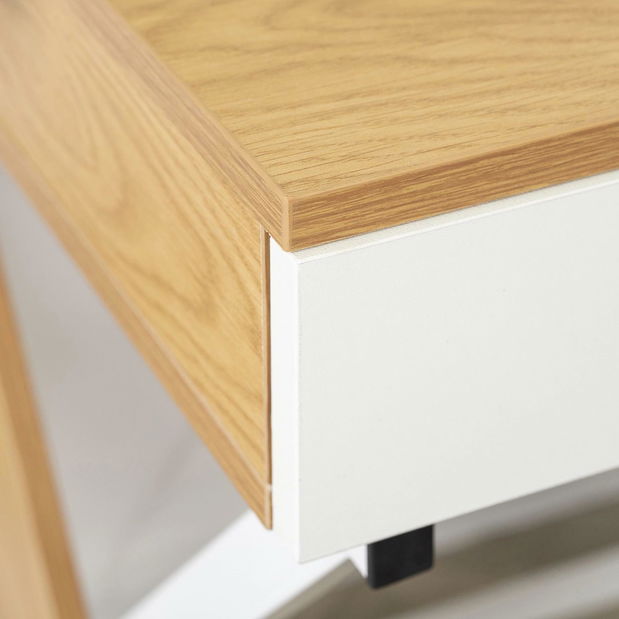 Psací stolek Reaparecio (dub zlatý + bílá)