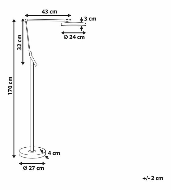 Stojanová lampa Capri (stříbrná)